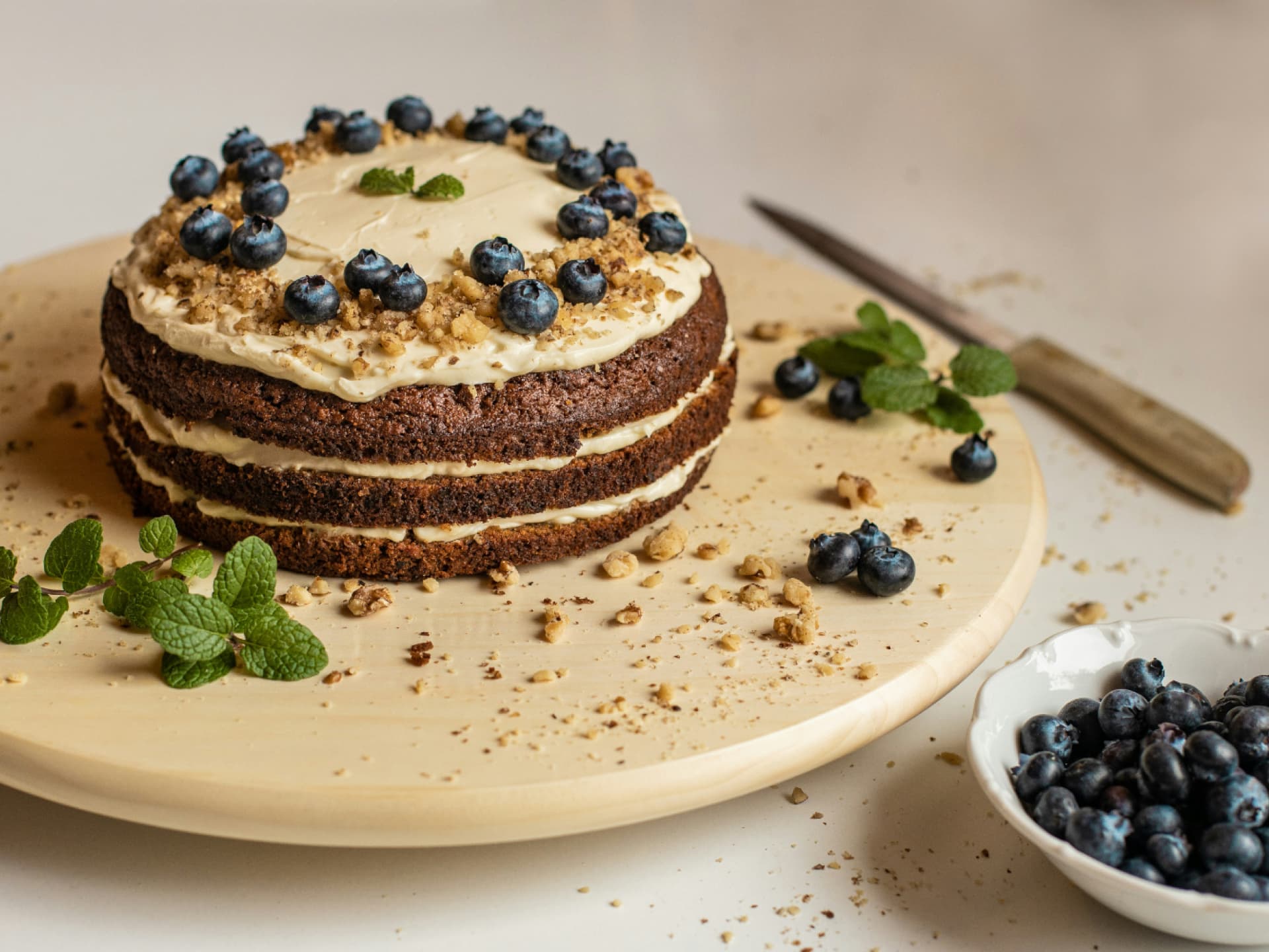 Frisch gebackener Blaubeerkuchen Blaubeerkuchen