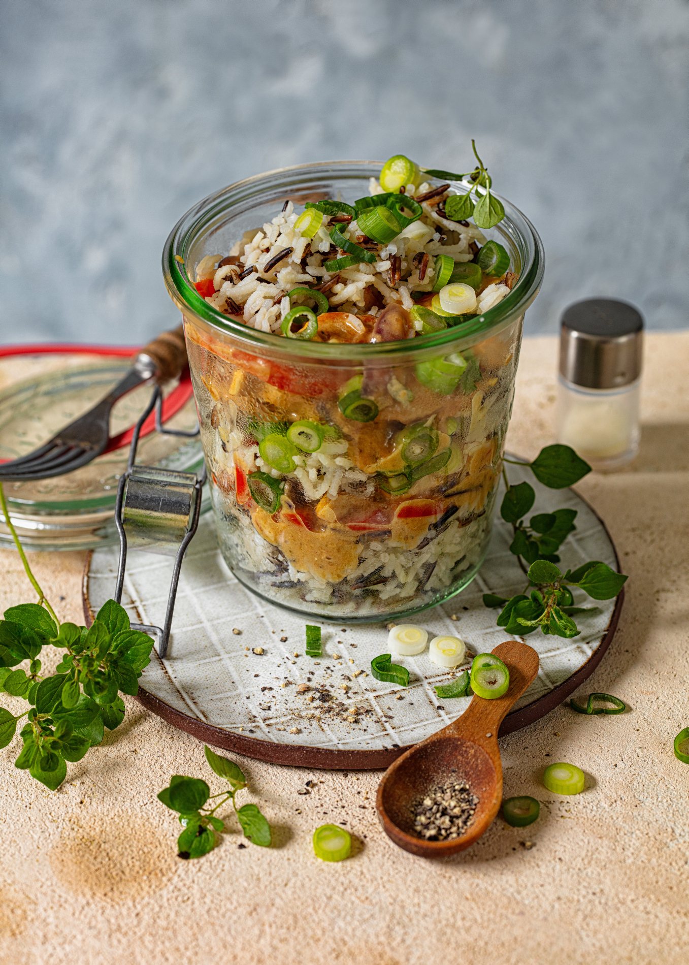 Putengeschnetzeltes mit Wildreis im Glas