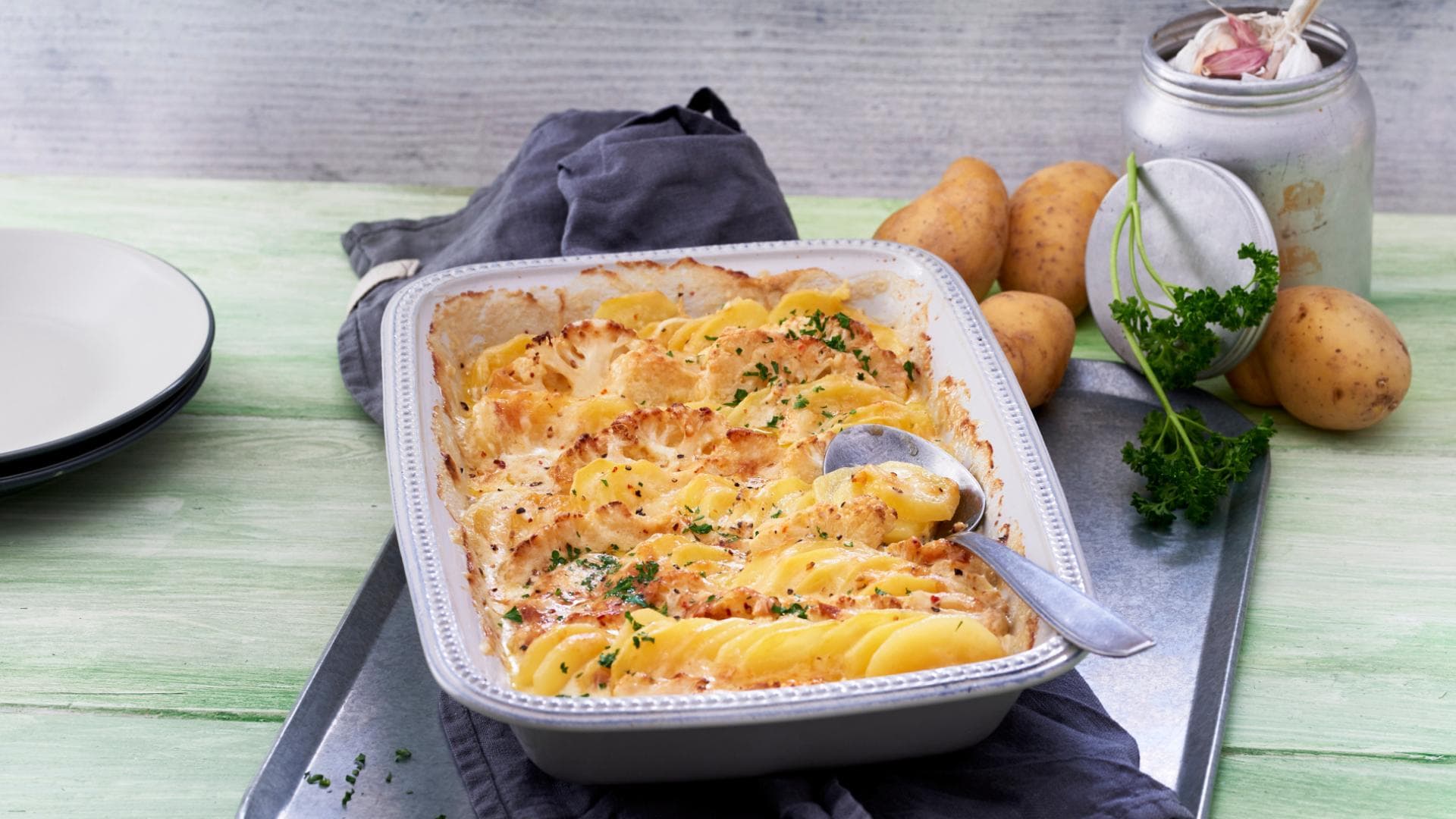 Kartoffel-Blumenkohl-Gratin