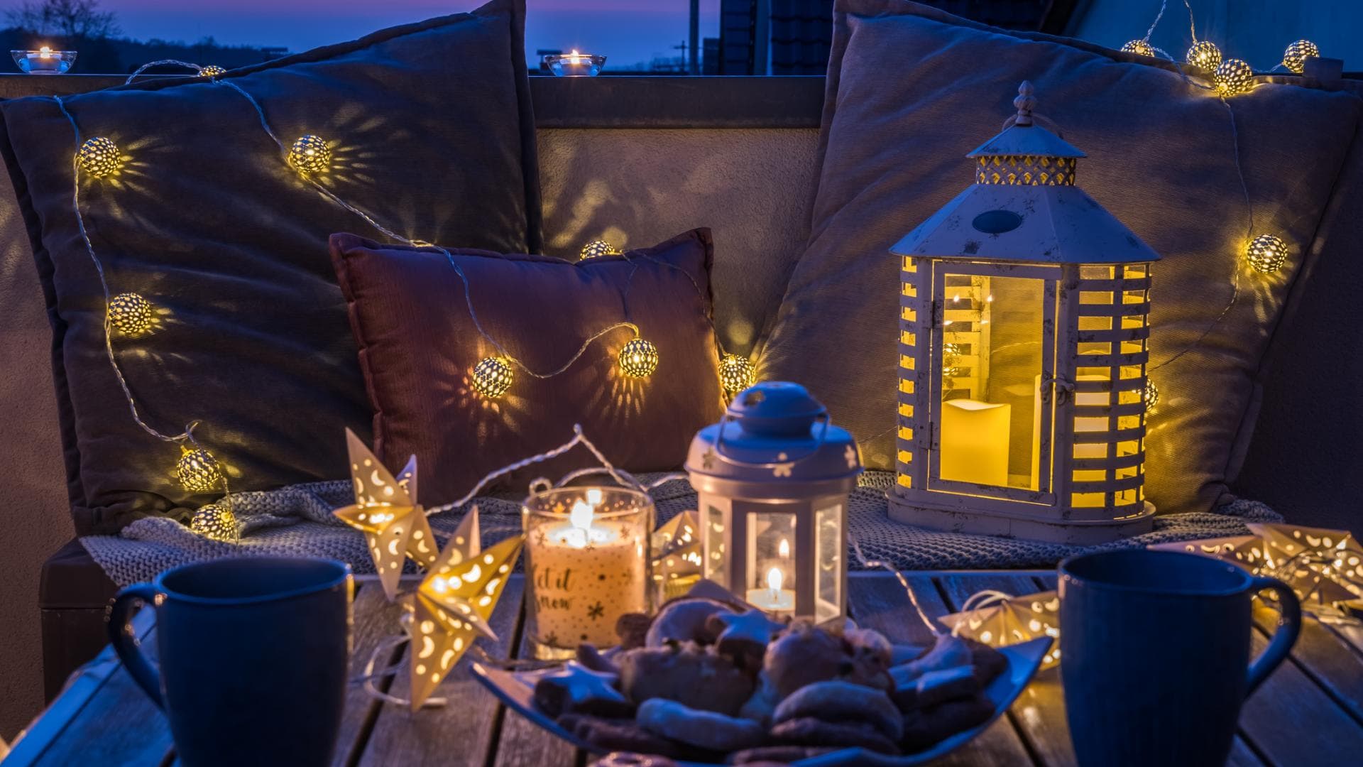 Balkonlichter im Winter 