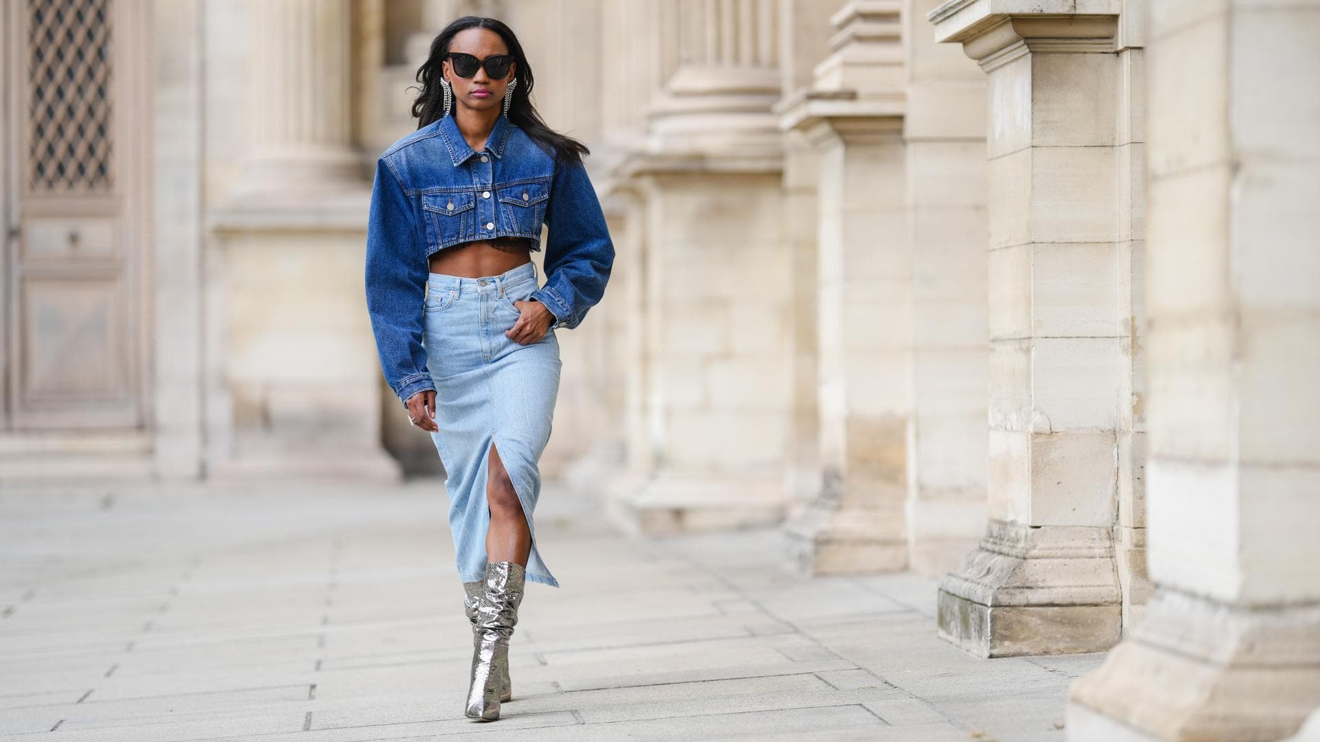 Jeanslook mit Rock 