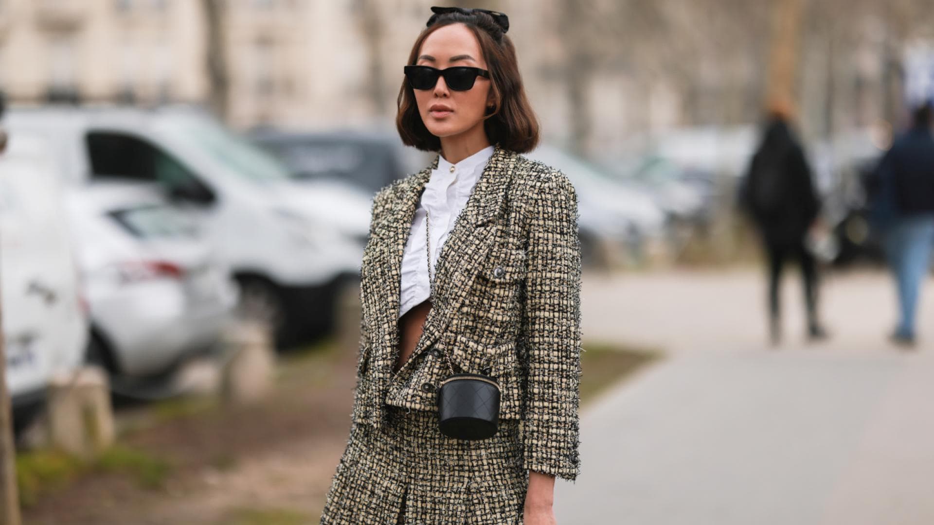 Chriselle Lim in Bouclé-Jacke