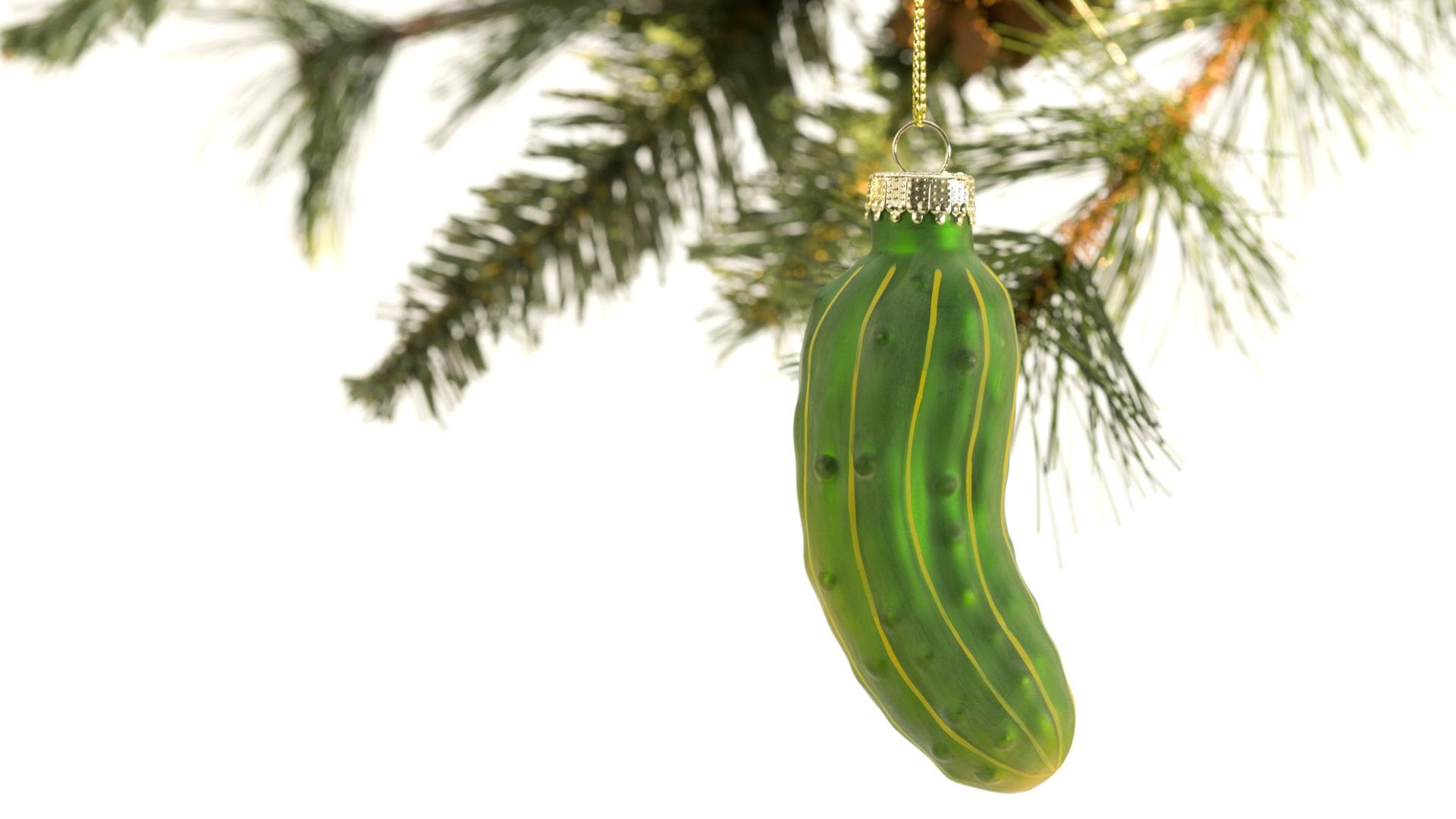 Gurke am Weihnachtsbaum.