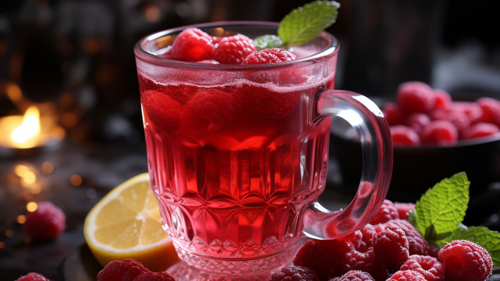 Heißer Glühpunsch mit Lillet und Himbeeren