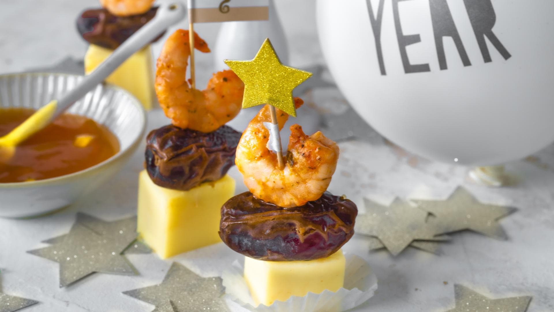 Garnelen-Dattel-Spieße 