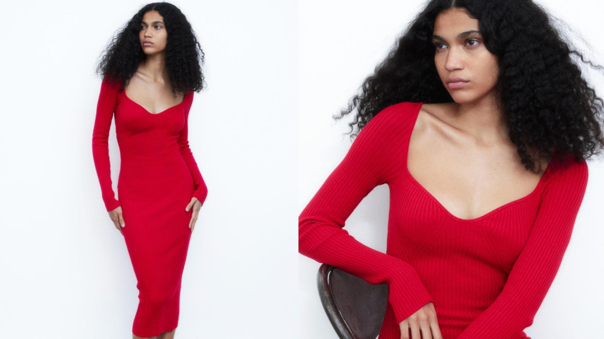 Geripptes Strickkleid von H&M