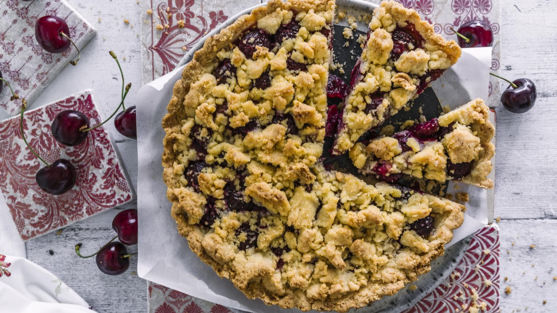 Kirsch-Streuselkuchen mit Kokos