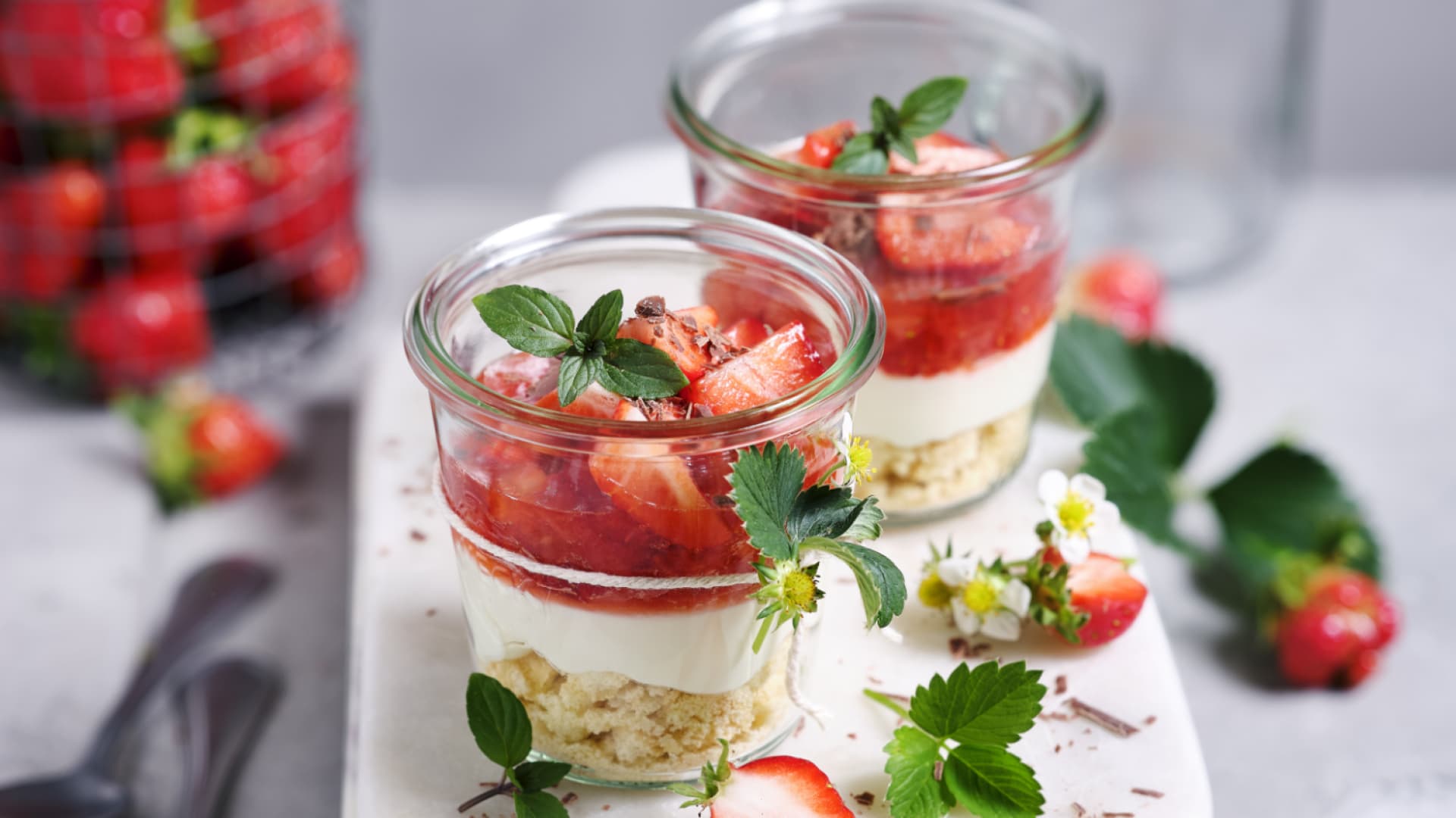 Erdbeer-Cheesecake im Glas