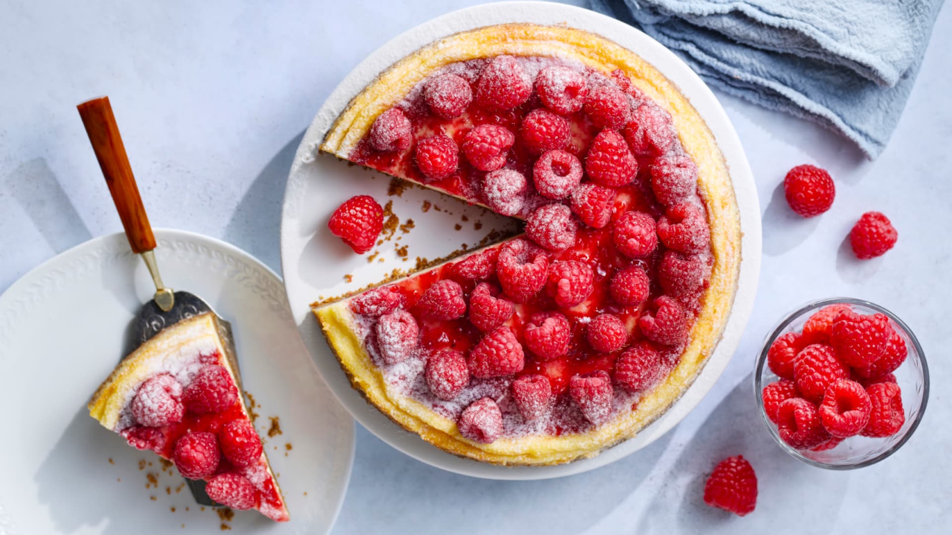 Skyr-Käsekuchen mit Himbeeren