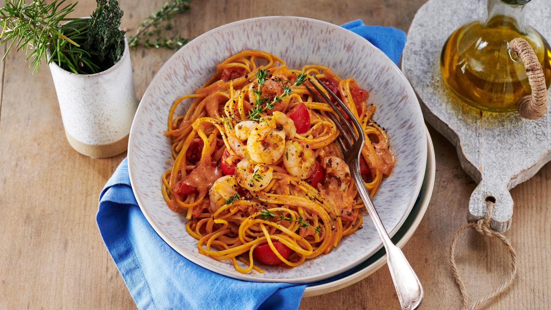 Pasta mit Tomaten-Harissasauce