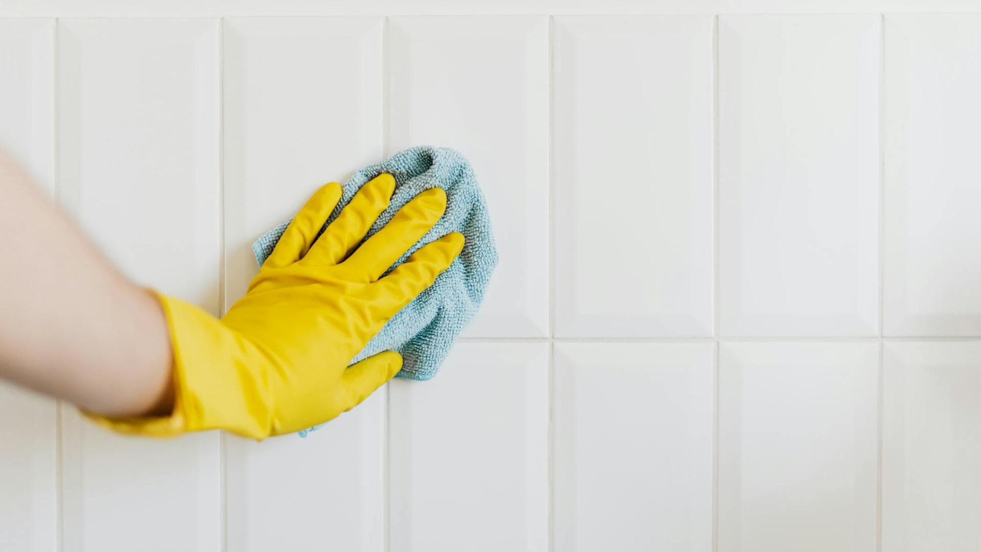 Handschuh und Putzlappen