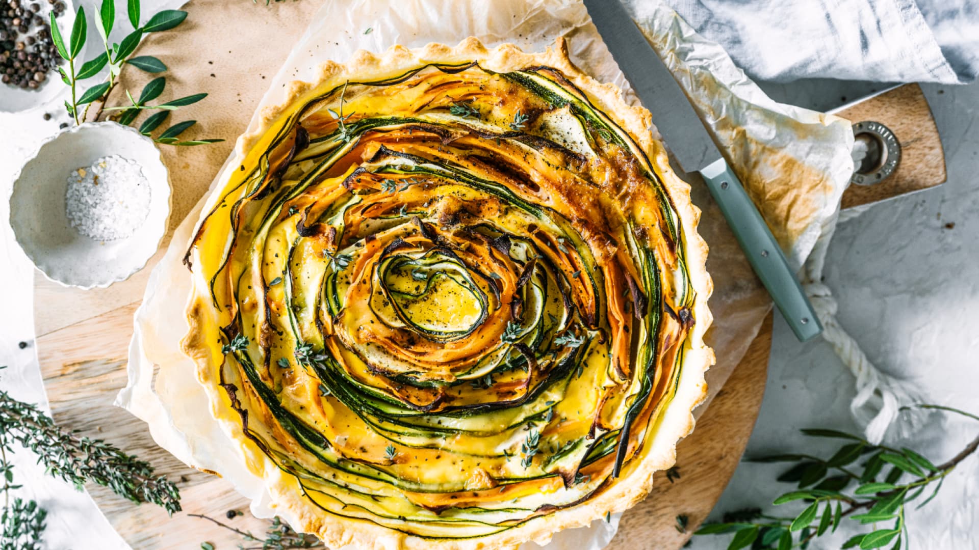Bunte Gemüsetarte mit Blätterteig