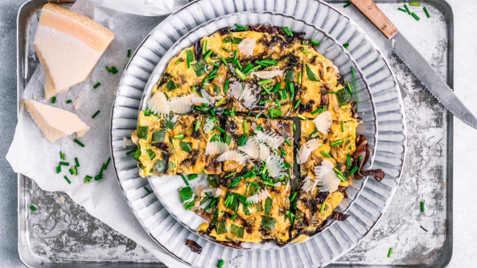 Omelett mit Paptika und Radicchio