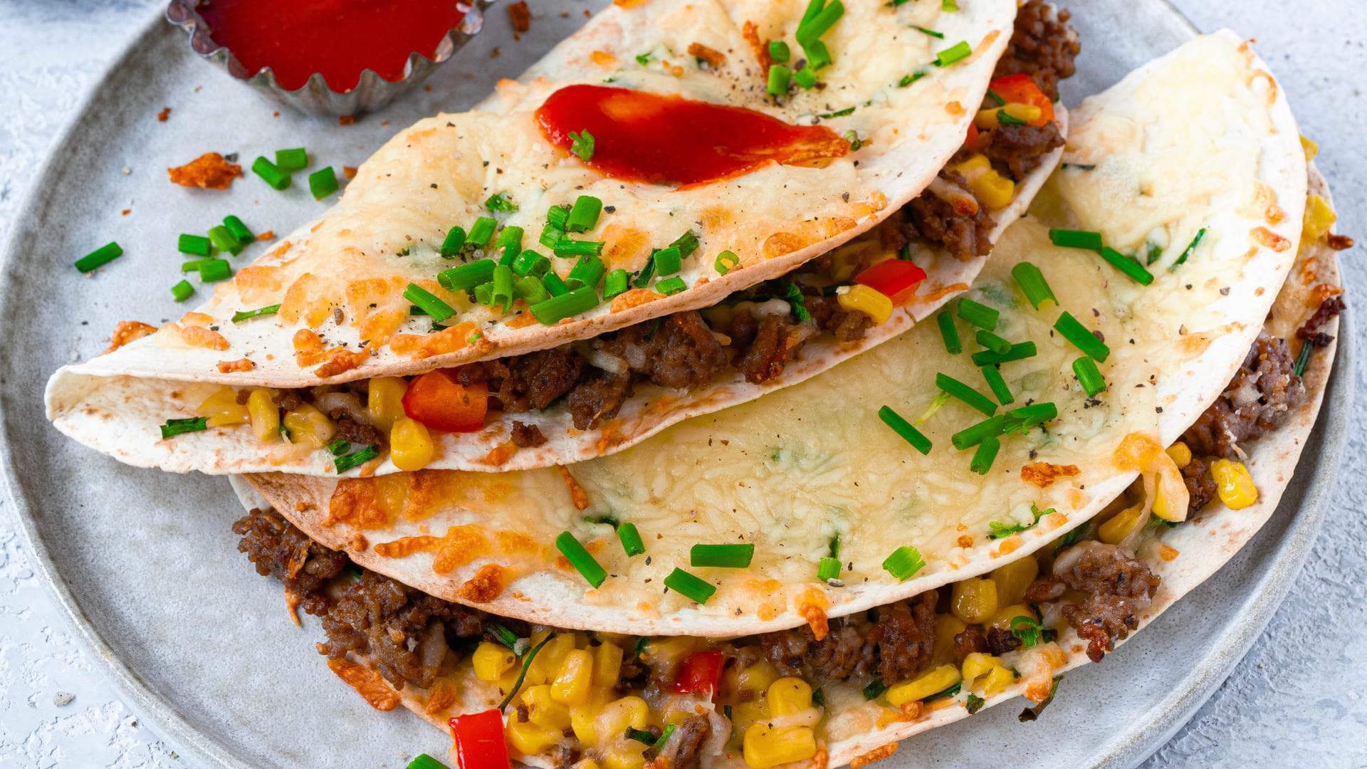 Überbackene Quesadillas mit Hack