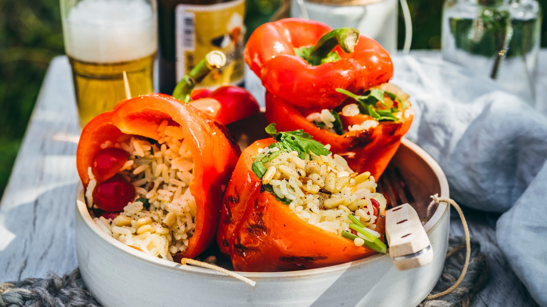 Gefüllte Paprika vom Grill