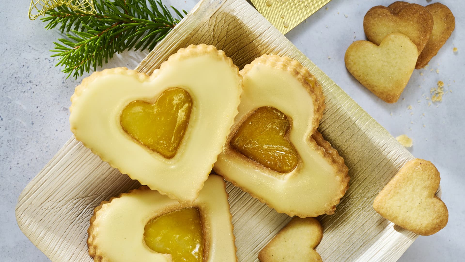 Linzer Lemon-Herzen-Plätzchen 