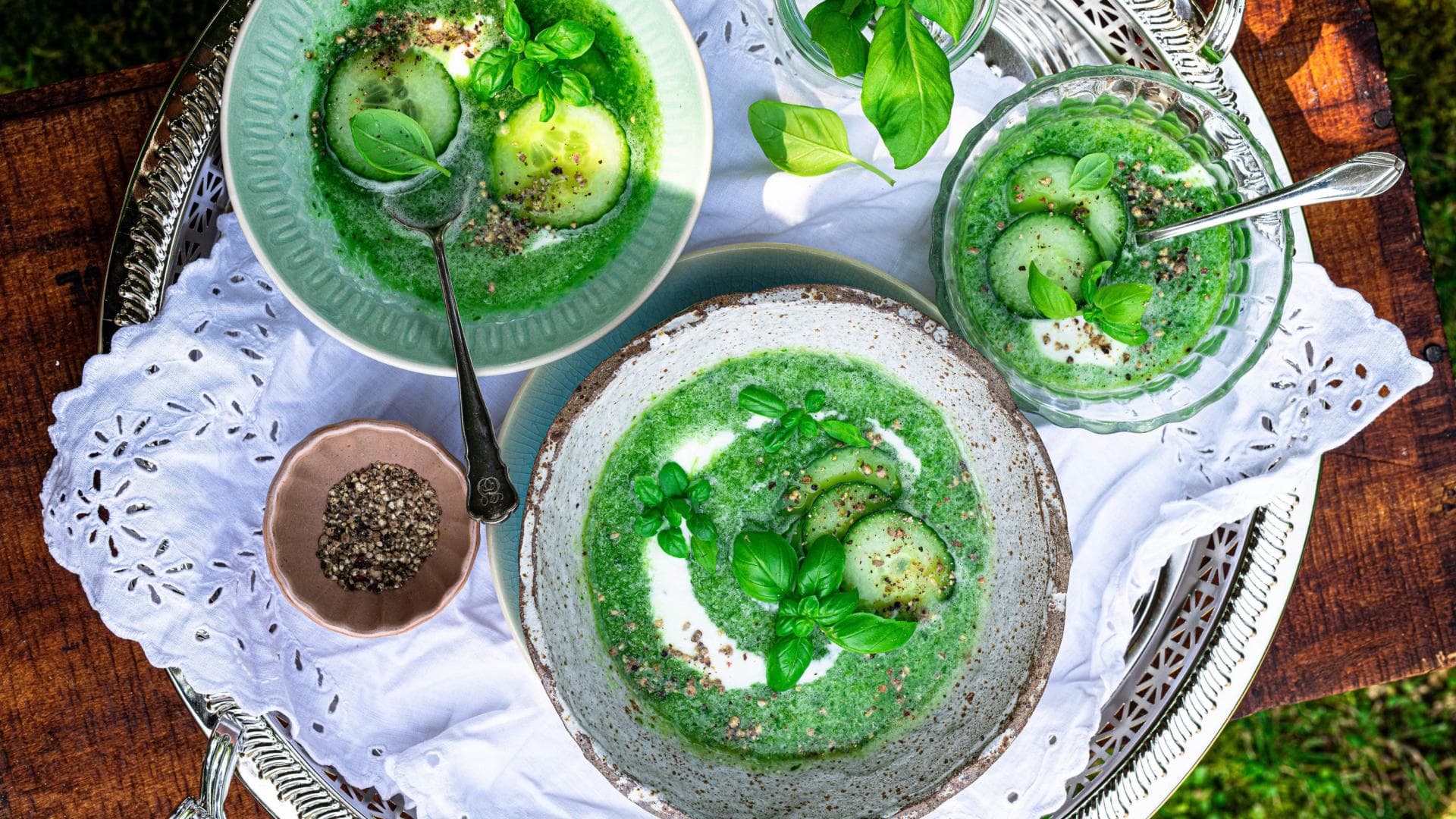 Gurken-Basilikum-Suppe 