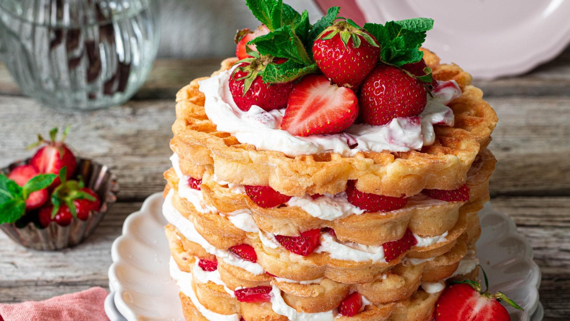 Erdbeer-Waffeltorte 