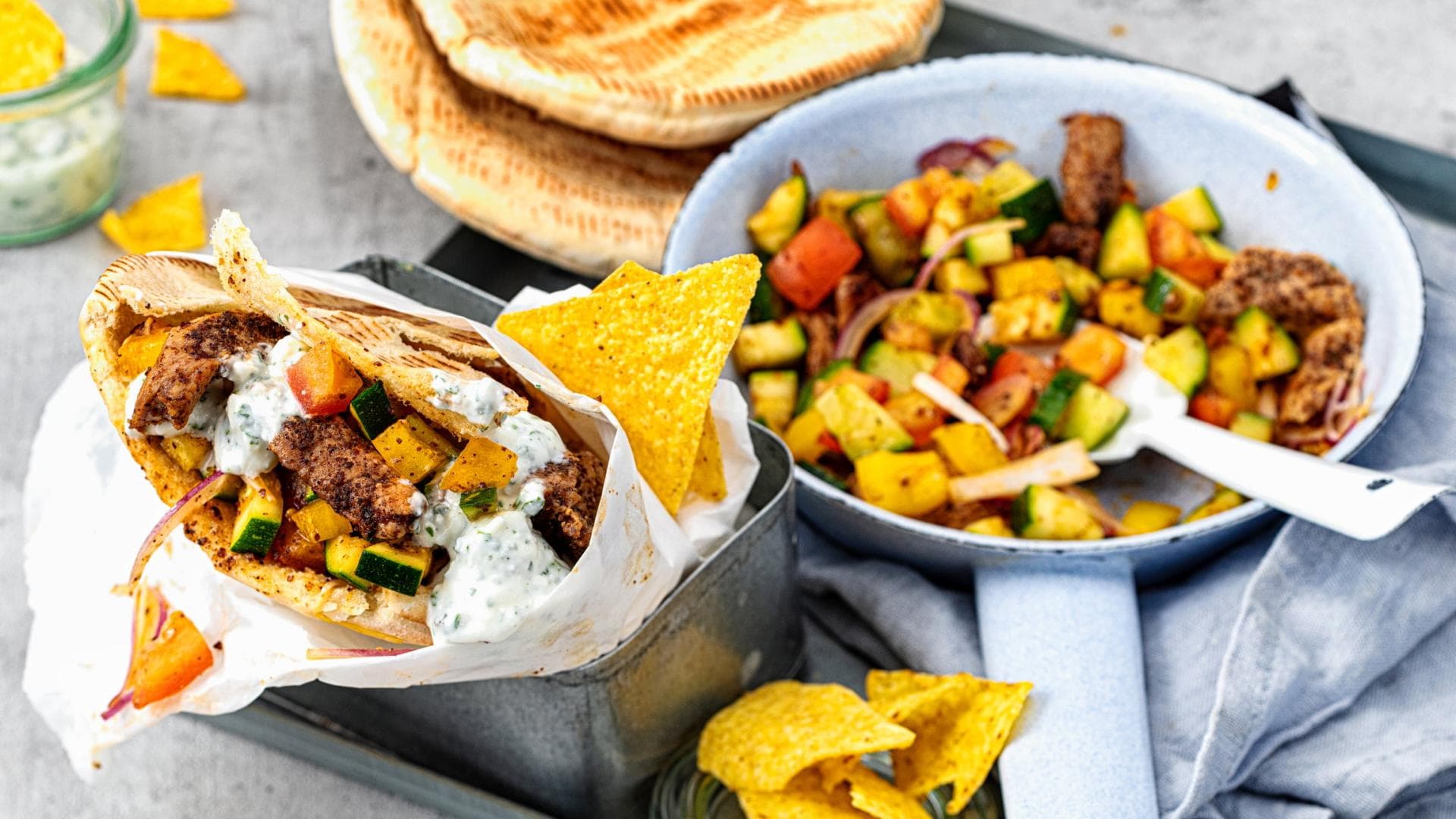 Gemüse-Hack-Döner 