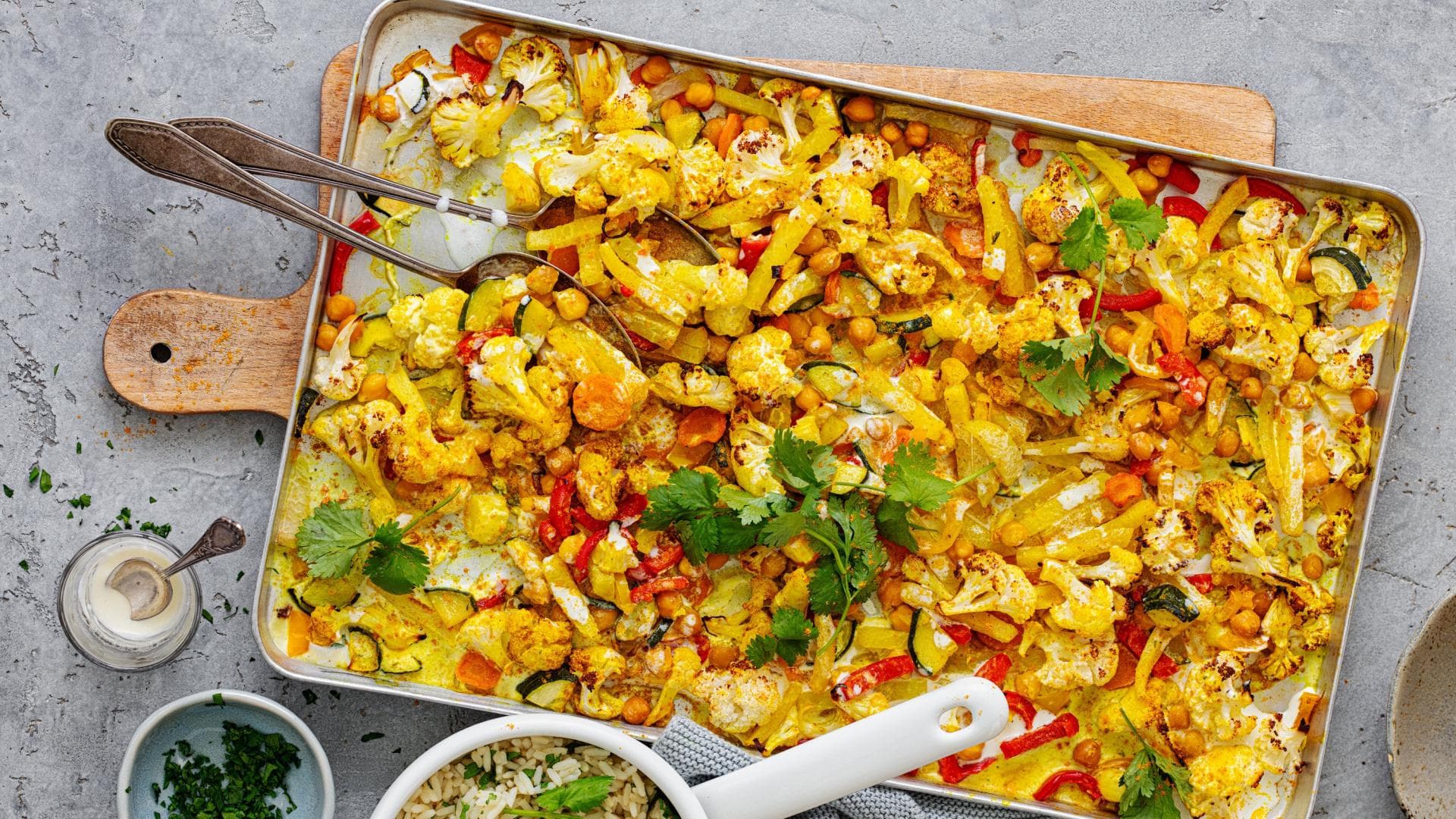 Blumenkohl-Kokos-Curry vom Blech 