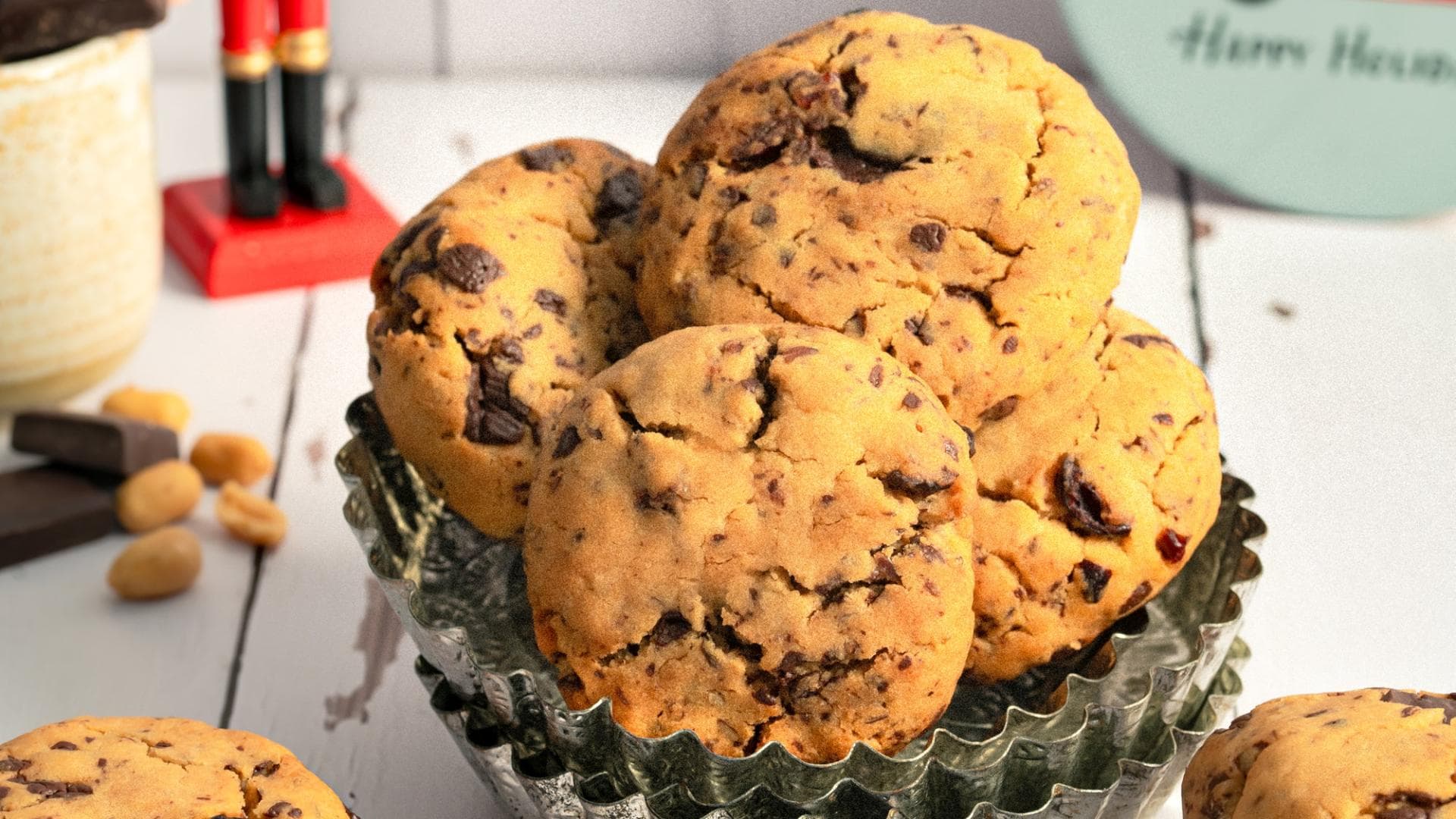 Erdnussbutter-Cranberry-Cookies 