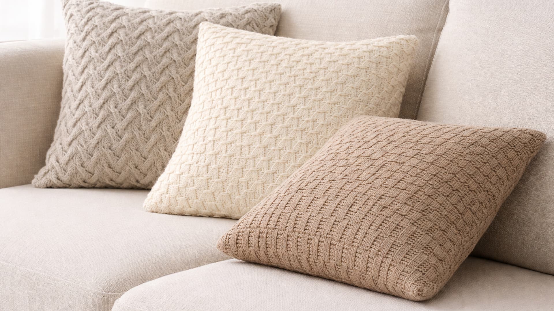 Gestrickte Kaschmir-Kissen