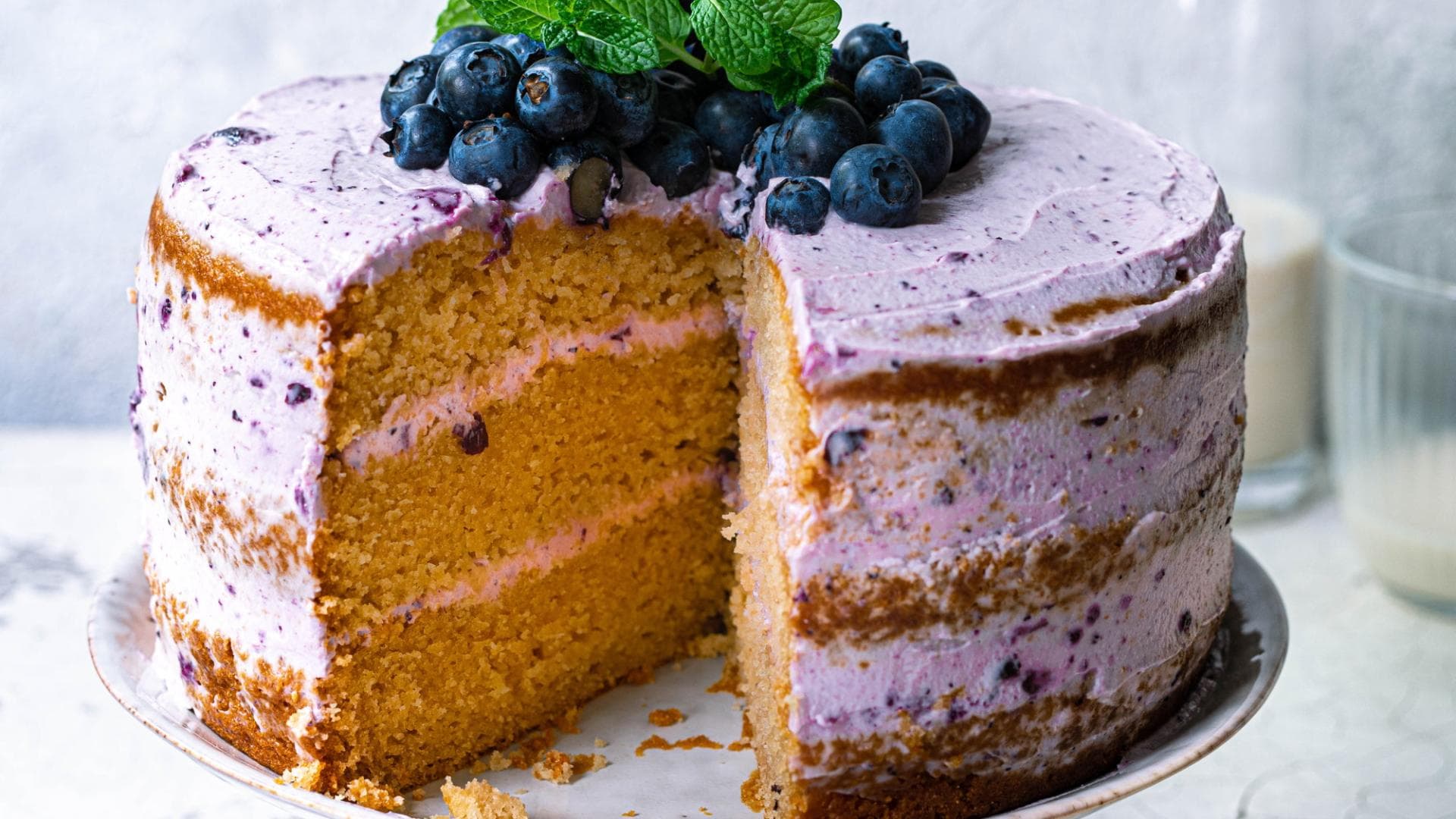 Vegane Blaubeer-Vanilletorte
