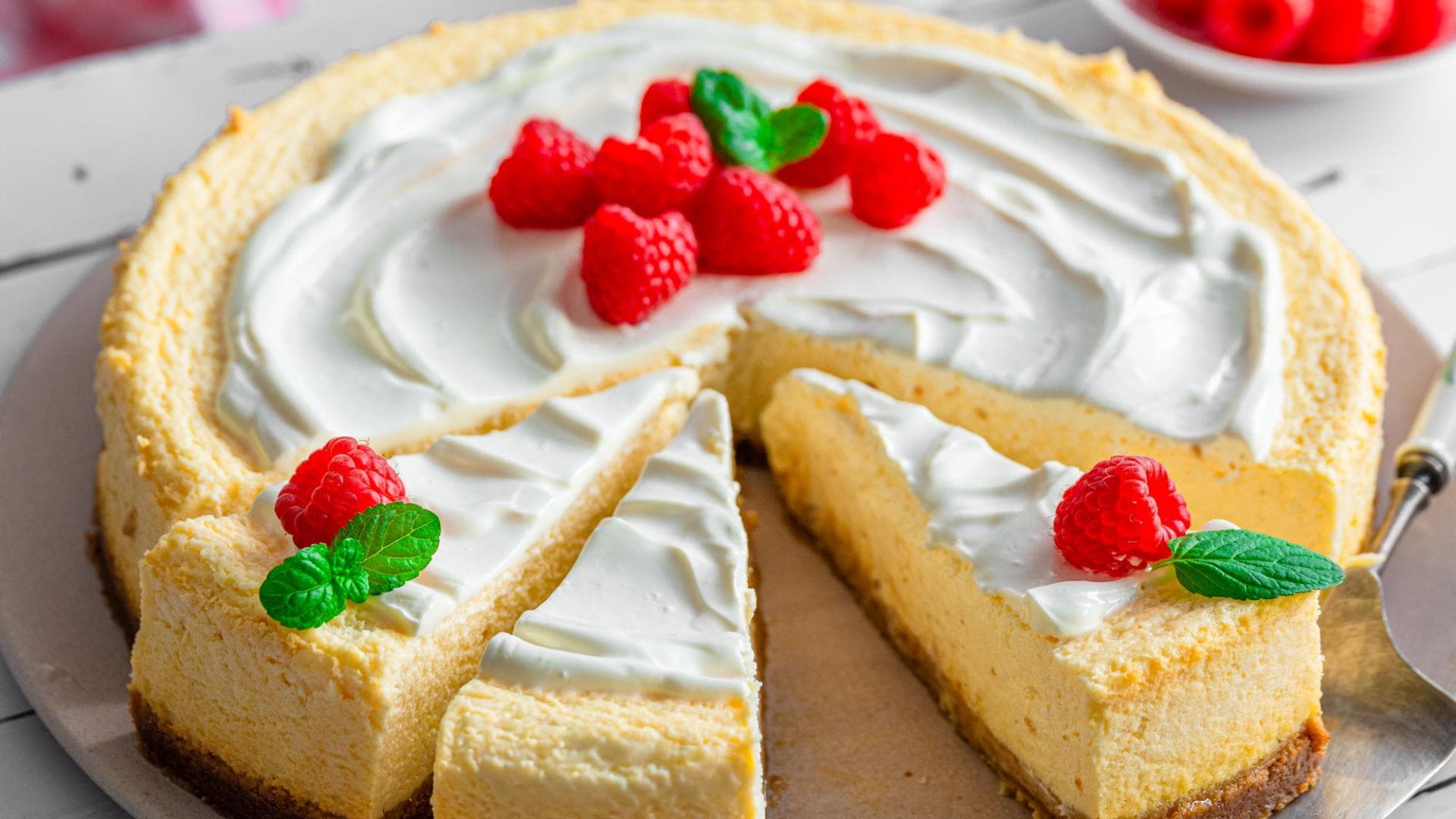 New York Cheesecake mit Himbeeren 