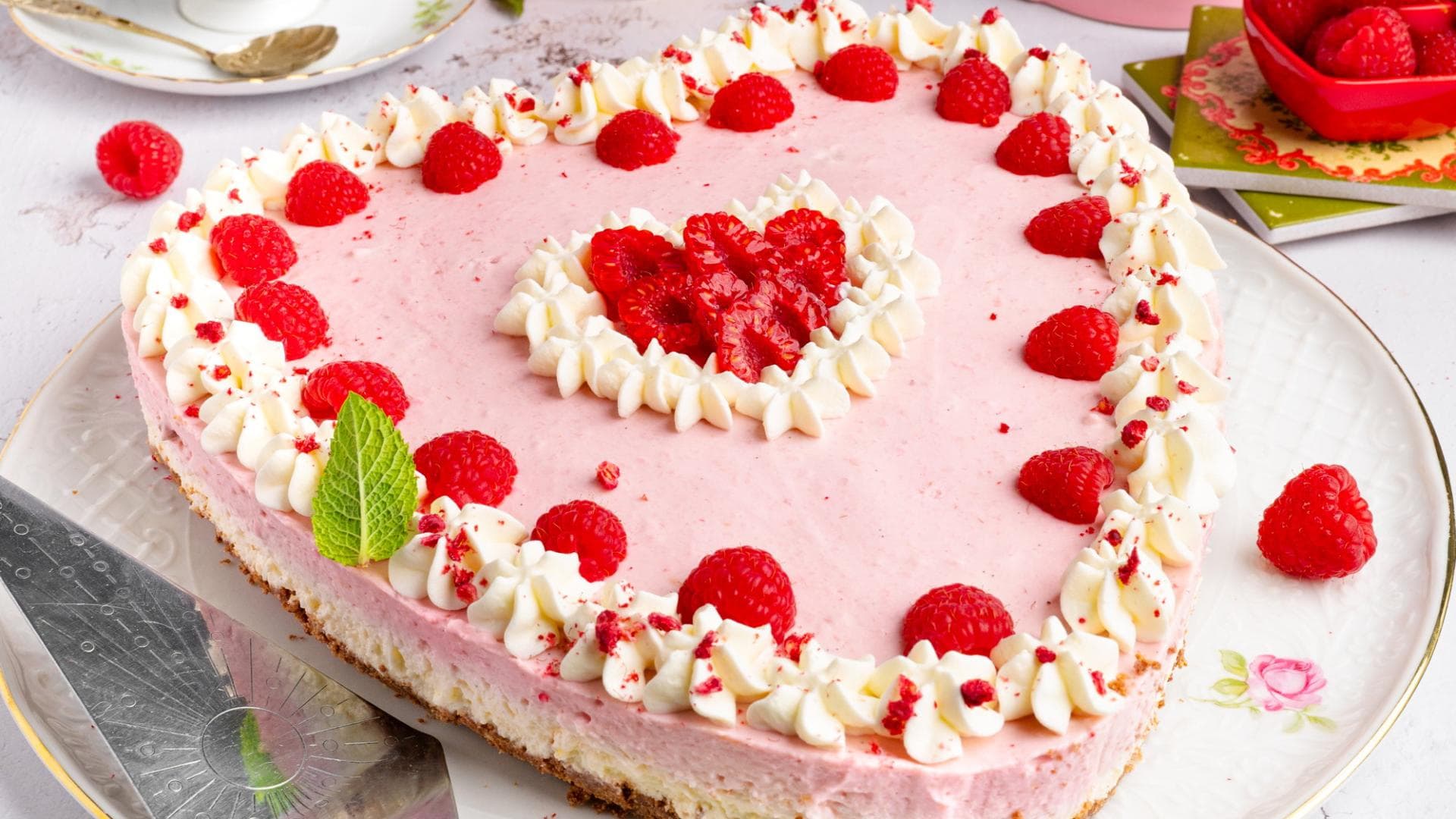 Himbeer-Cheesecake-Herz 