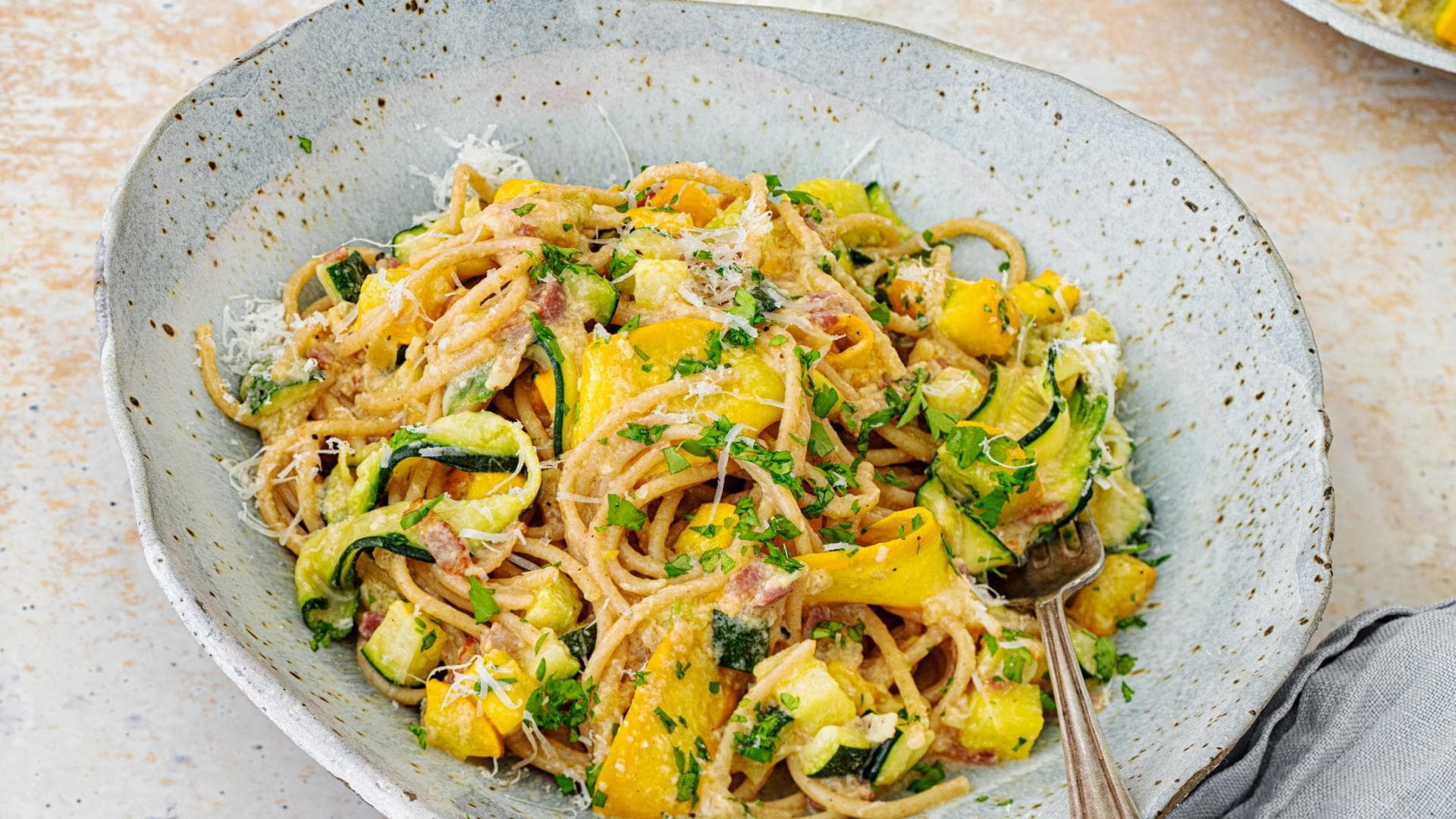 Spaghetti mit Zucchini-Carbonara