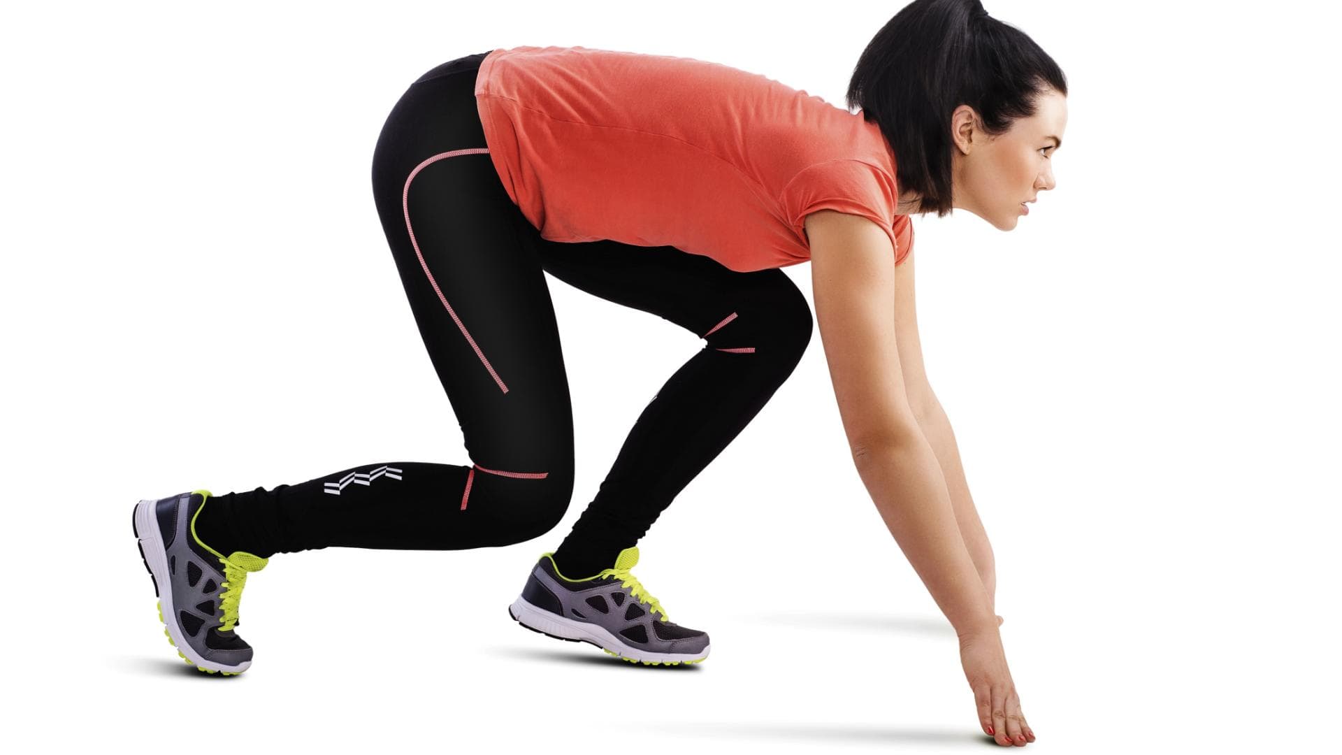 Frau setzt zum Sprint an - Erfahren Sie mehr über das 4-Minuten Training: Tabata