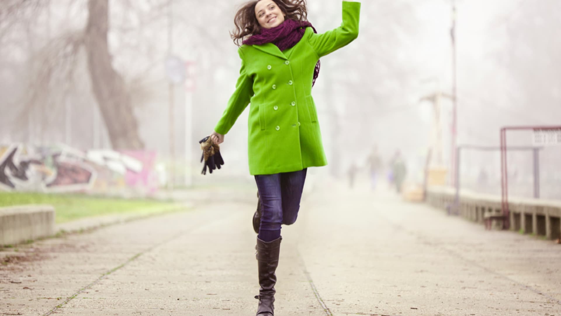 Frau im Winter