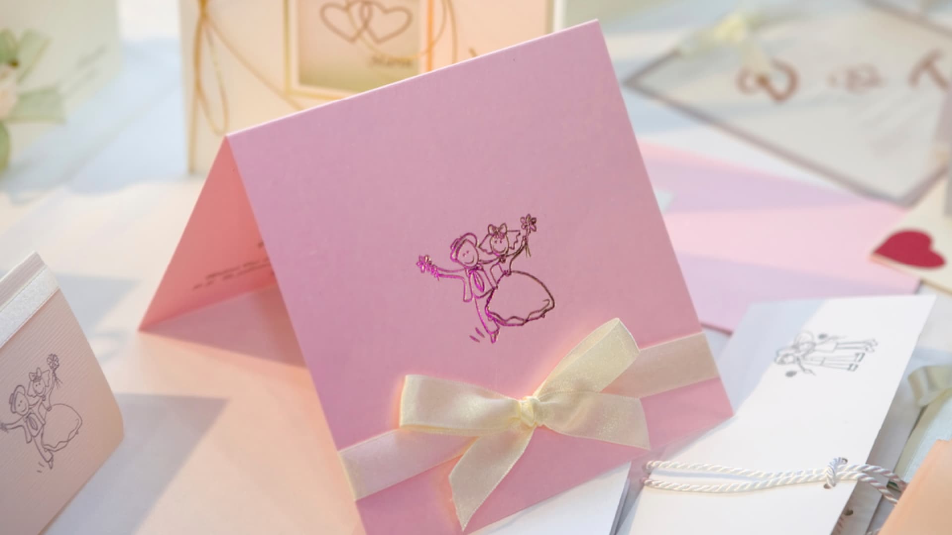 Selbst gebastelte Hochzeitseinladungskarten