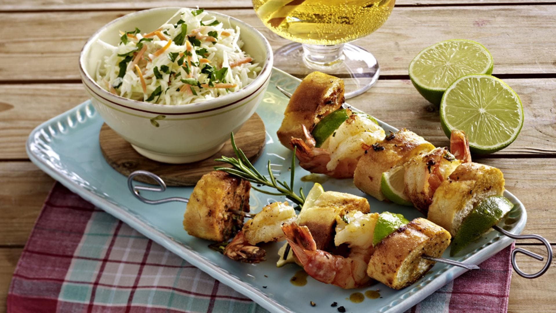 Garnelen-Brot-Spieße