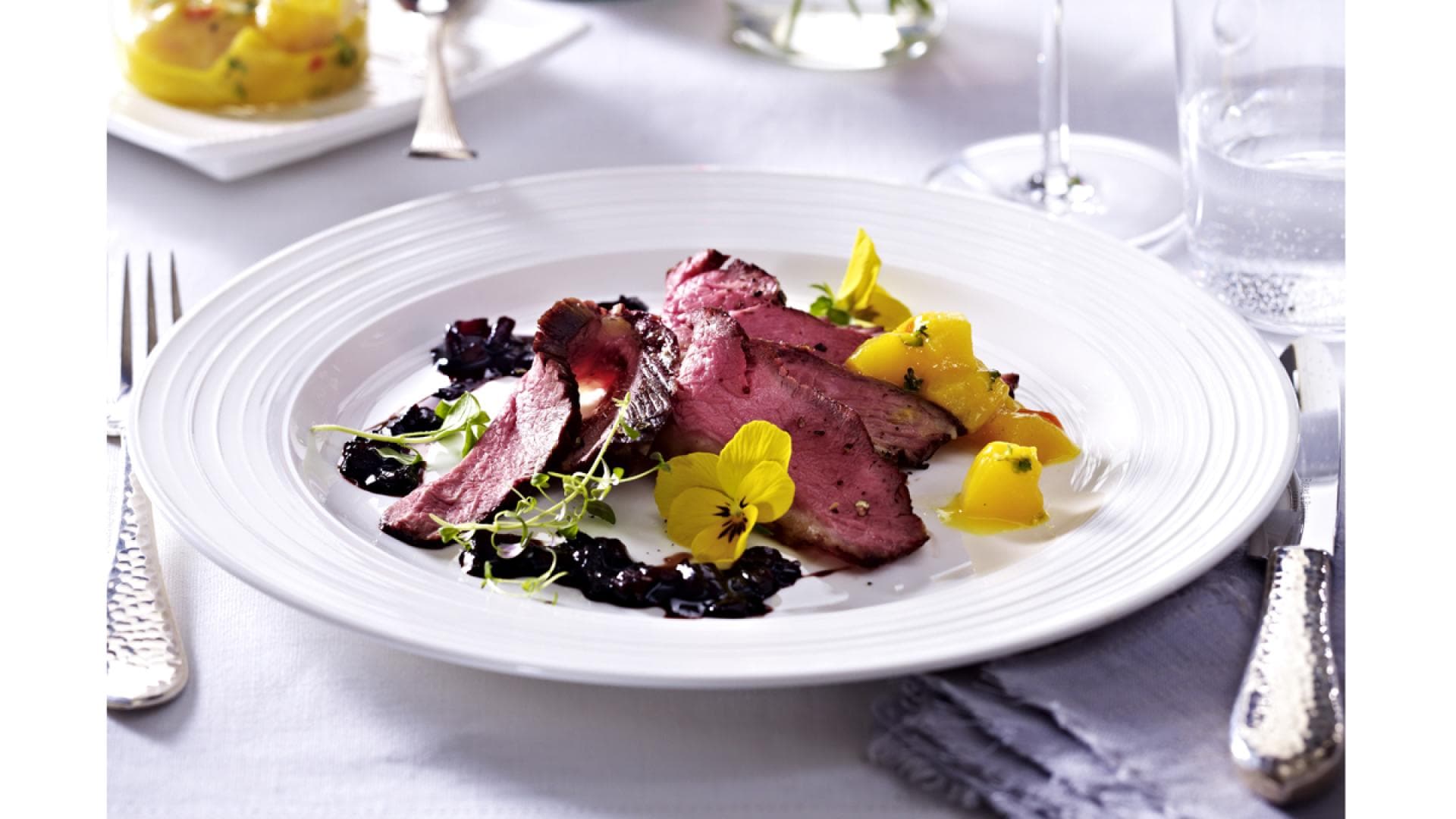 Flanksteak mit Mangochutney