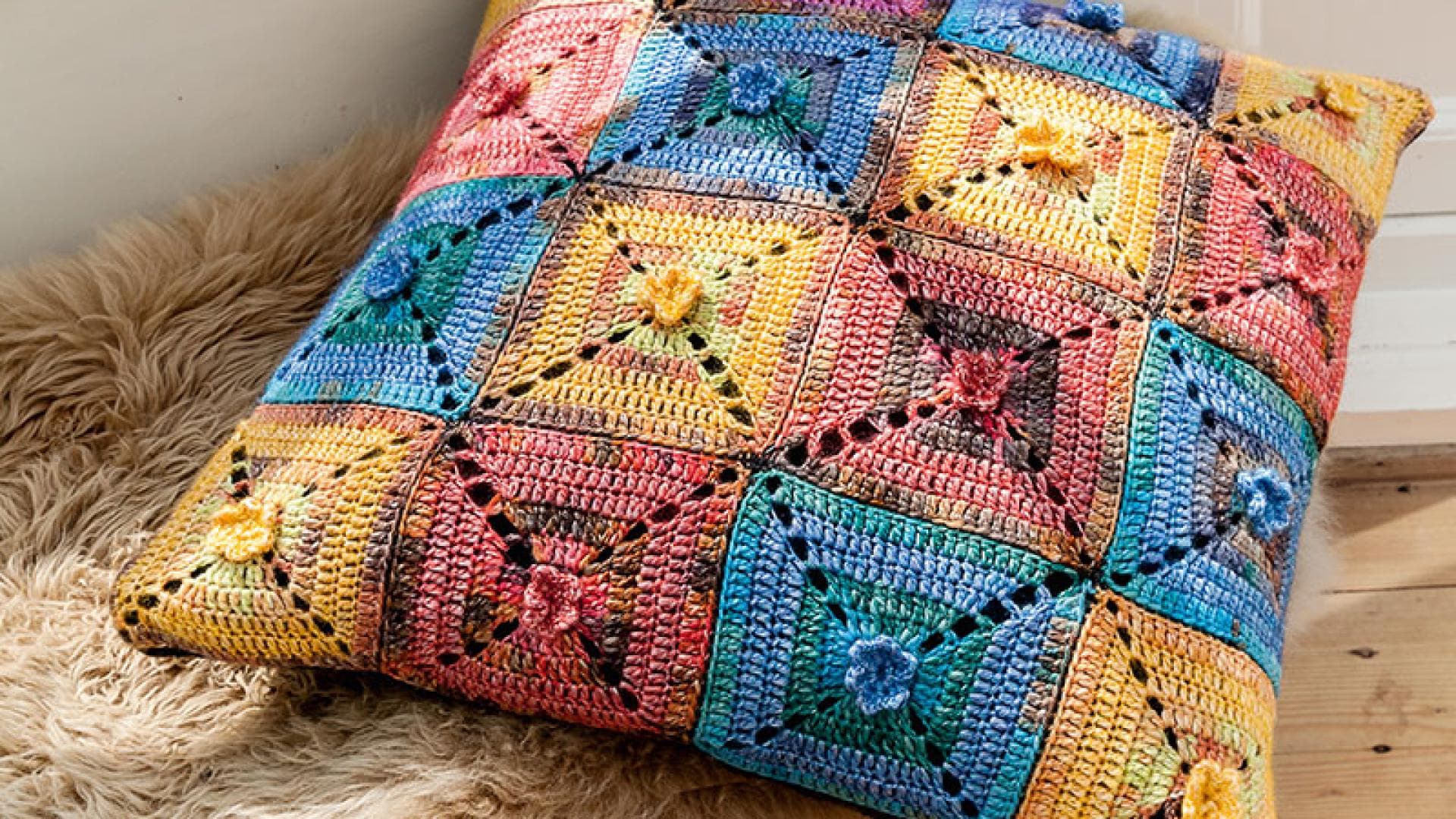 Häkelanleitung Patchwork Bodenkissen