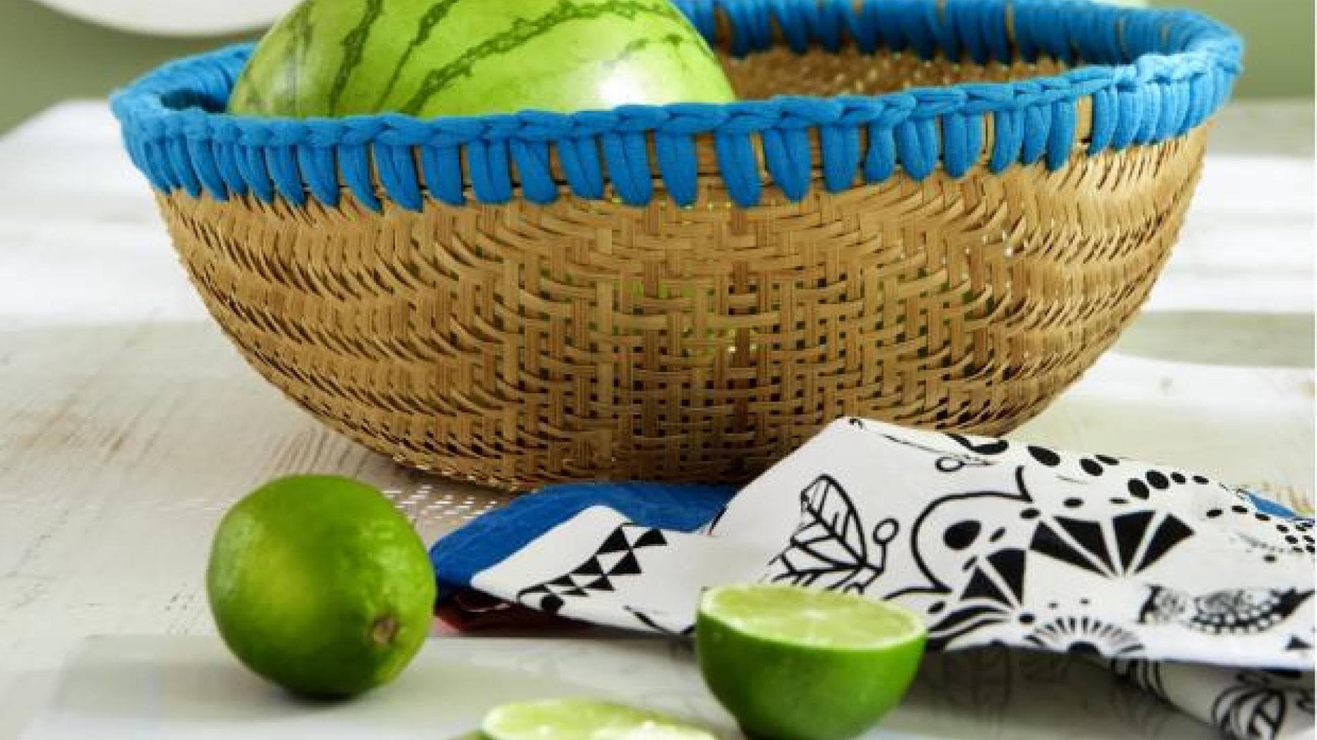 Korb mit Strickrand zum Selbermachen