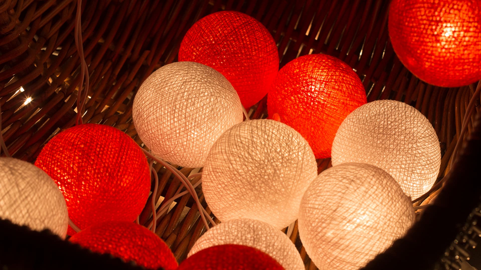 Lichterkette: Christmas Cotton Ball Lights