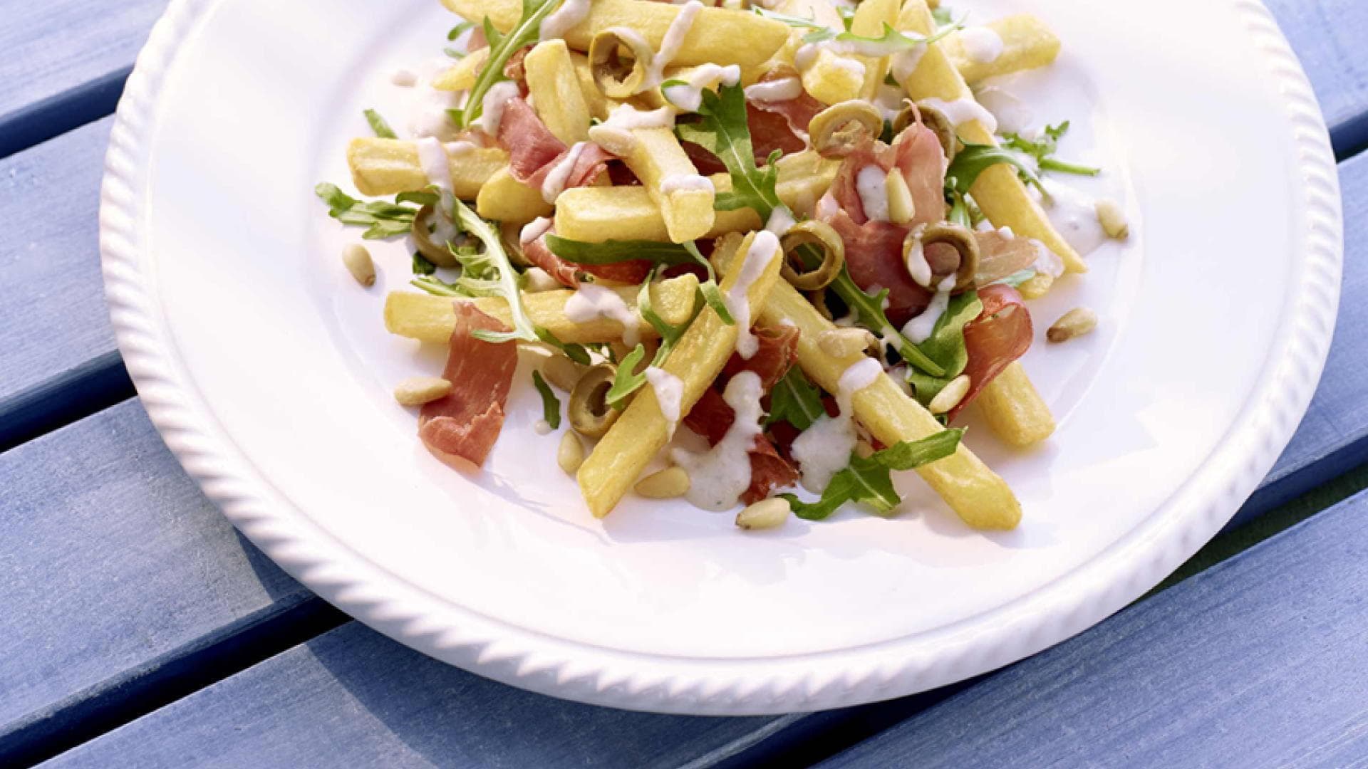 1.2.3 Frites Deluxe mit Rucola und Caesar-Creme 