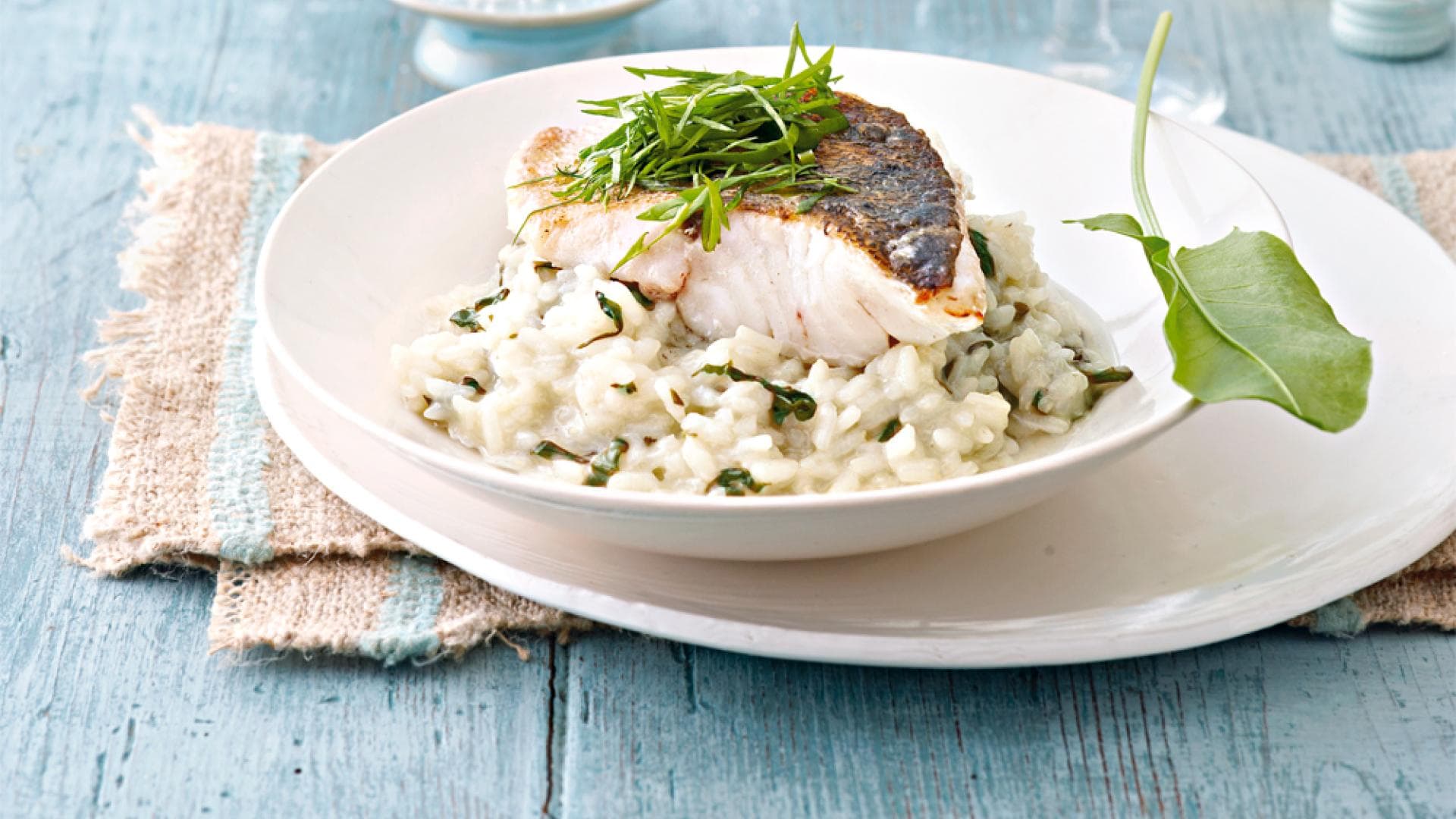 Sauerampfer-Risotto mit Zander