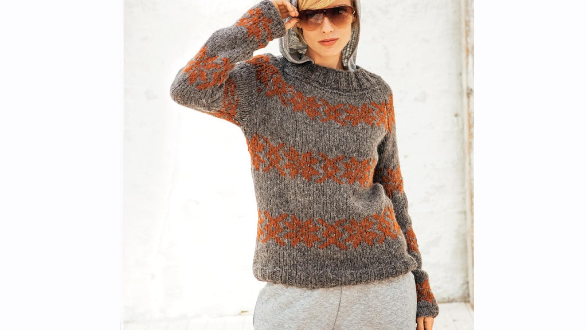 Strickanleitung für Raglanpullover mit Jacquardmuster von Lana Grossa