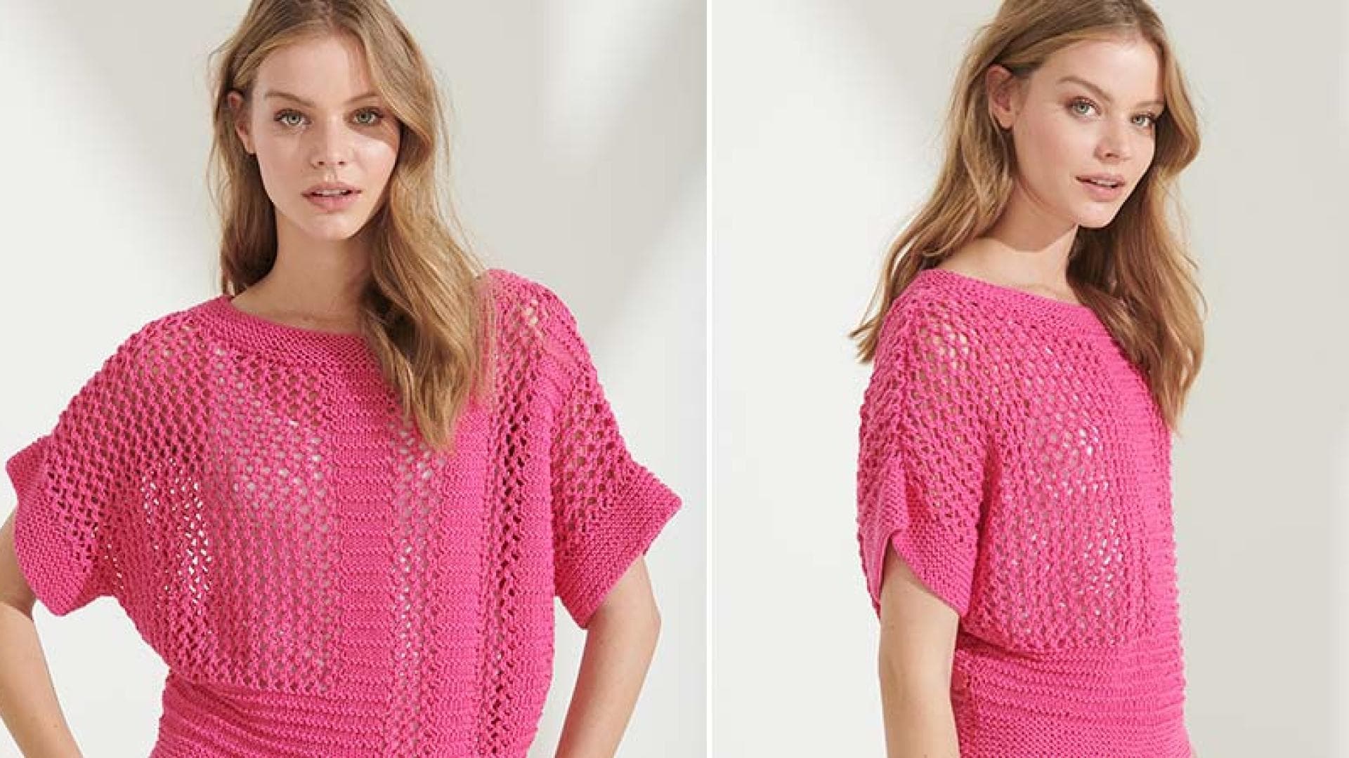 Sommerpulli Kurzarm Sommerpullover Stricken Anleitung Kostenlos Gratis Strickanleitung: luftiger Sommerpulli in Pink