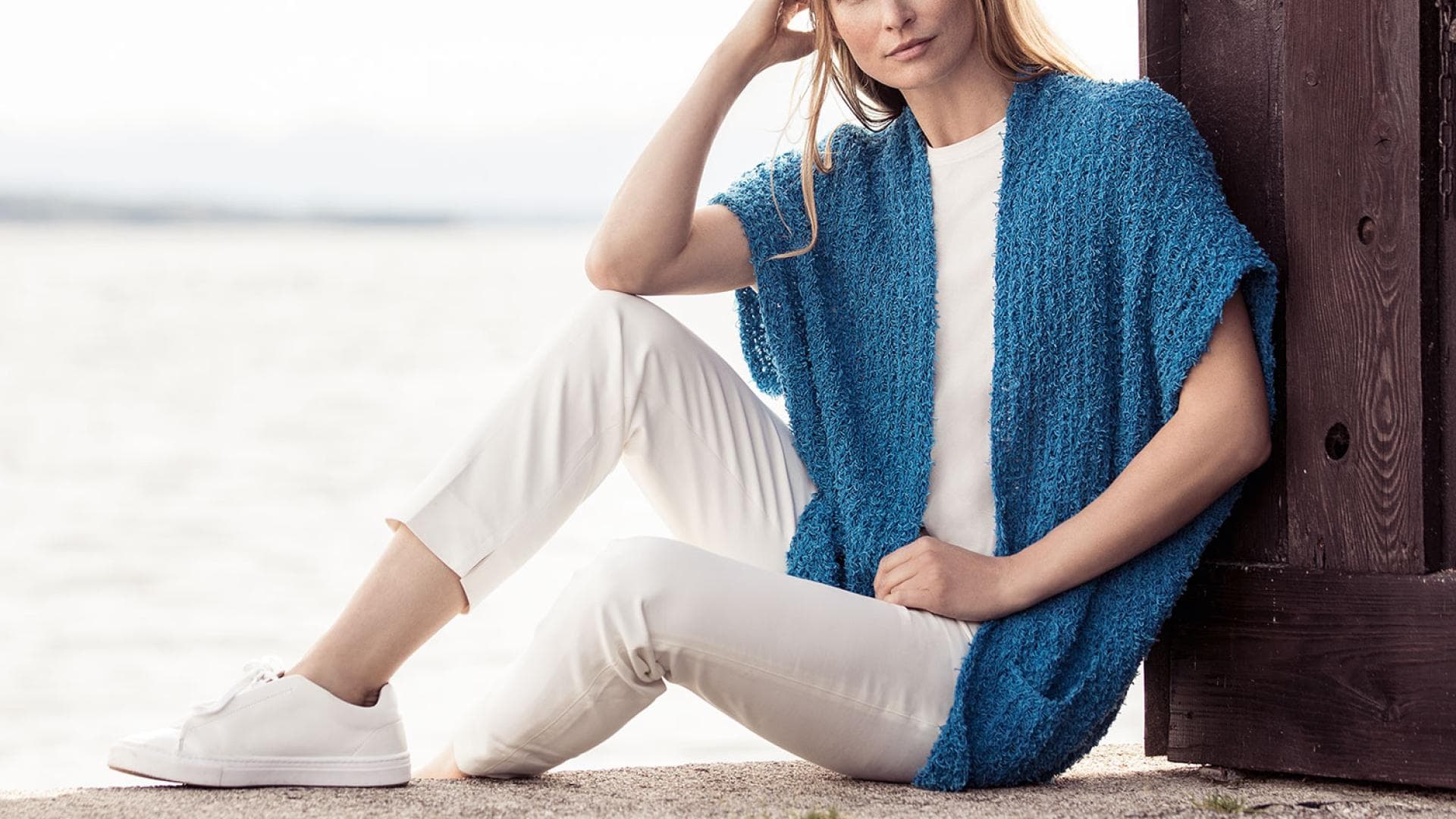 Oversized-Weste in Blau