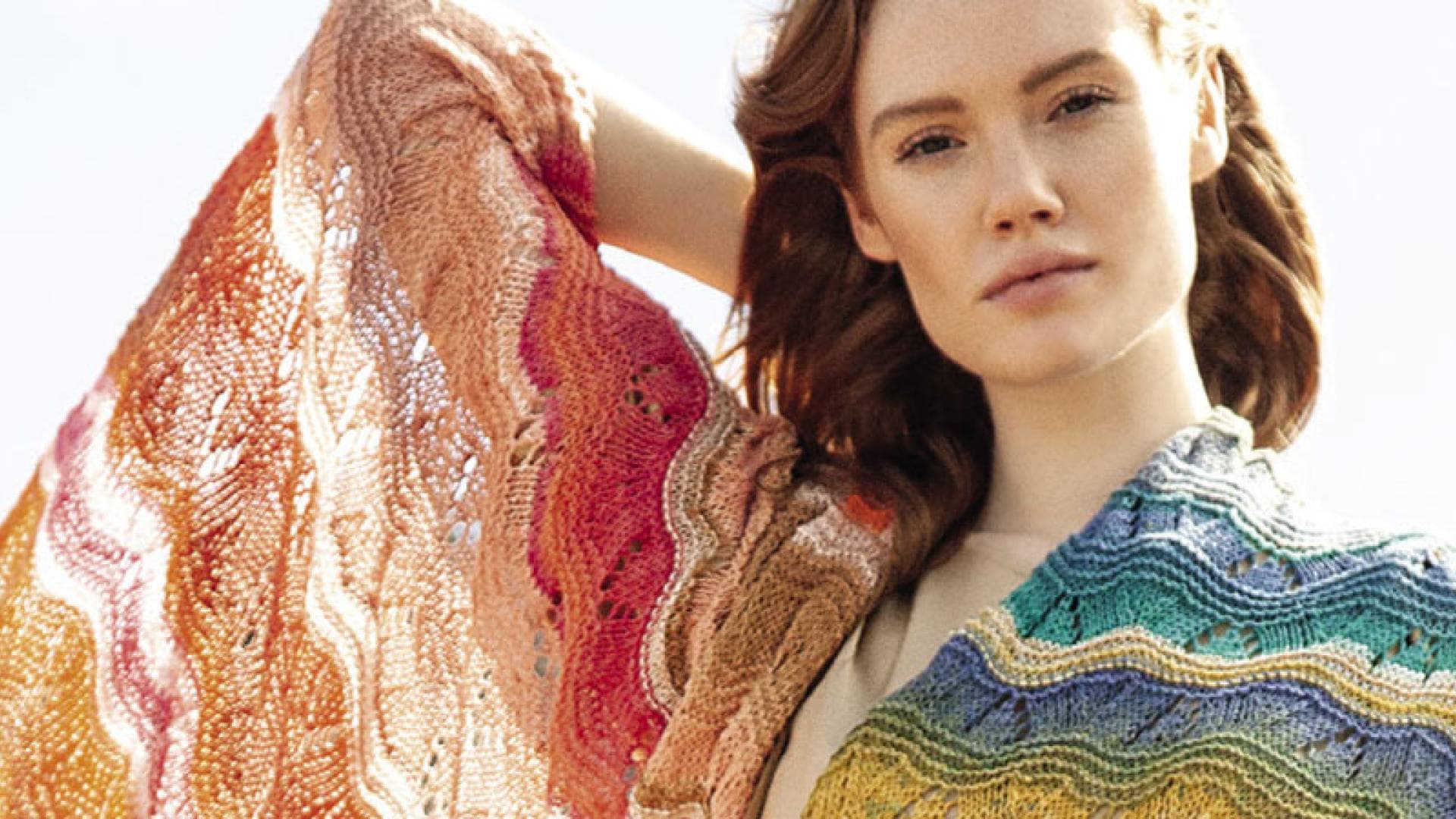 Strickenanleitung Maxi-Schal in Regenbogenfarben