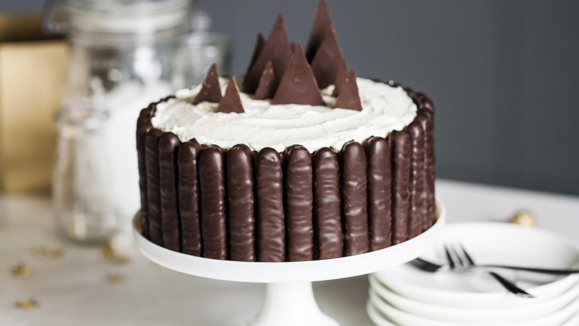 Weihnachtstorte mit Lebkuchensticks