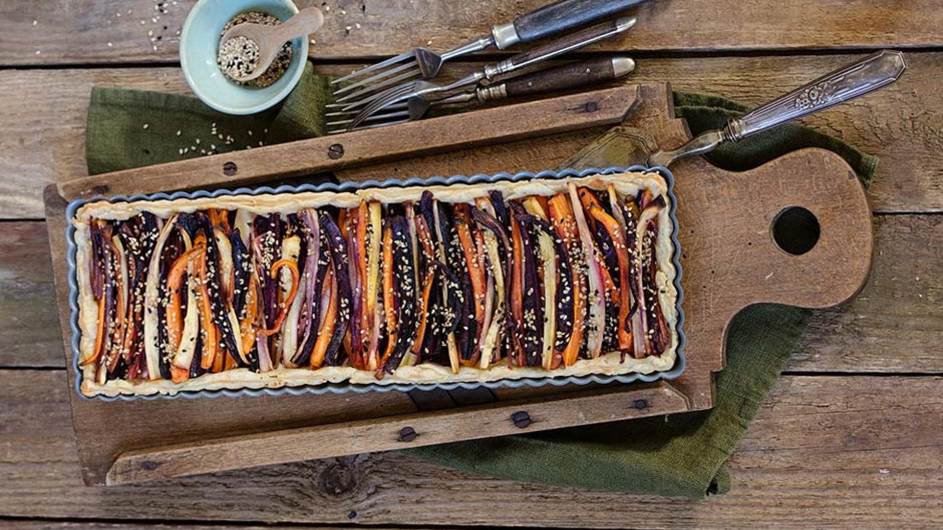 Wurzelgemüse-Quiche Rezept 