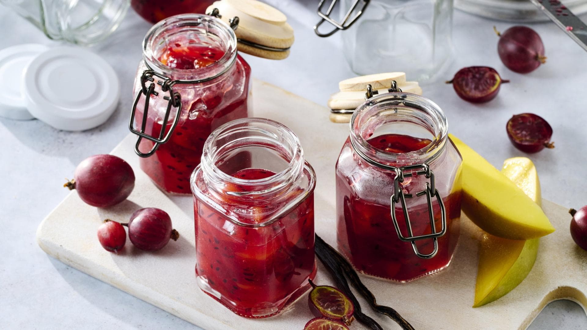Stachelbeer-Mango-Konfitüre 