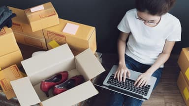 Frau Onlineshopping