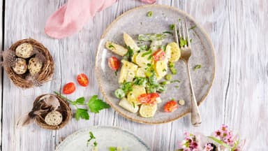 Sylter Kartoffelsalat mit grünem Spargel