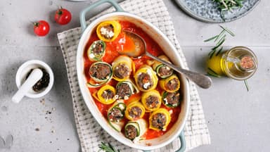 Zucchiniröllchen mit Hackfleisch